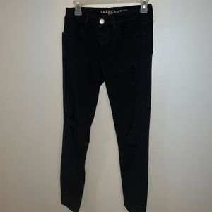 American eagle black ripped jeans